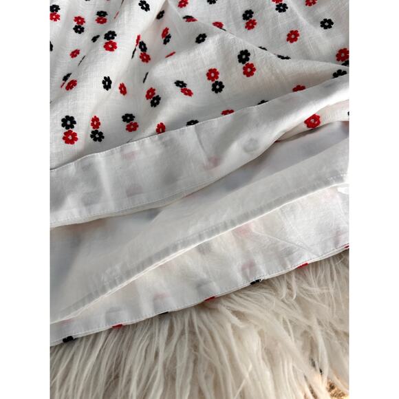 NWT Ann Taylor Womens Floral Embroidered Smocked Back Flare Dress White Size 10P - Picture 11 of 13